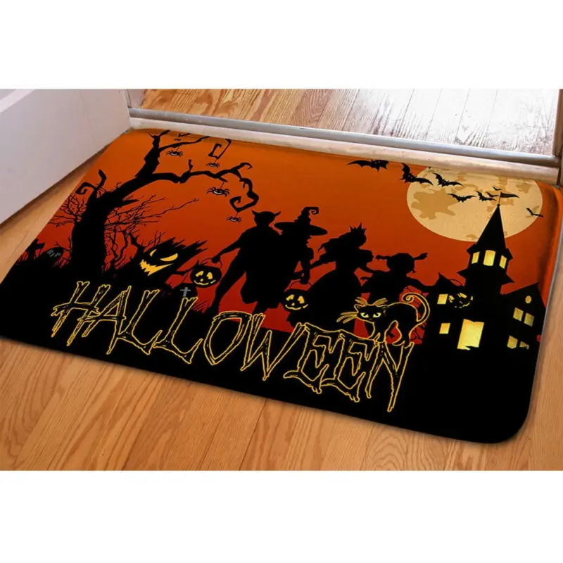 Halloween Ghost Bat Print Toilet Rug tag1