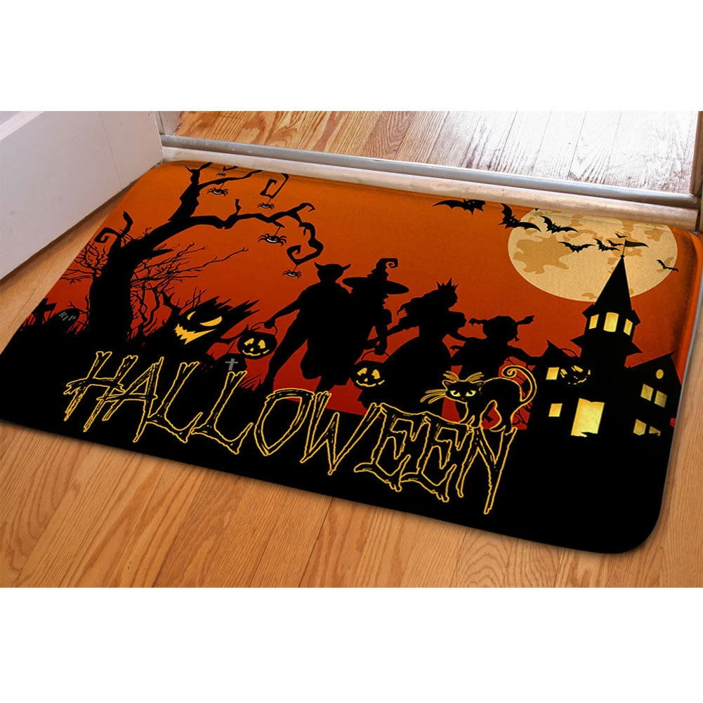 Halloween Ghost Bat Print Toilet Rug -  - #tag1#