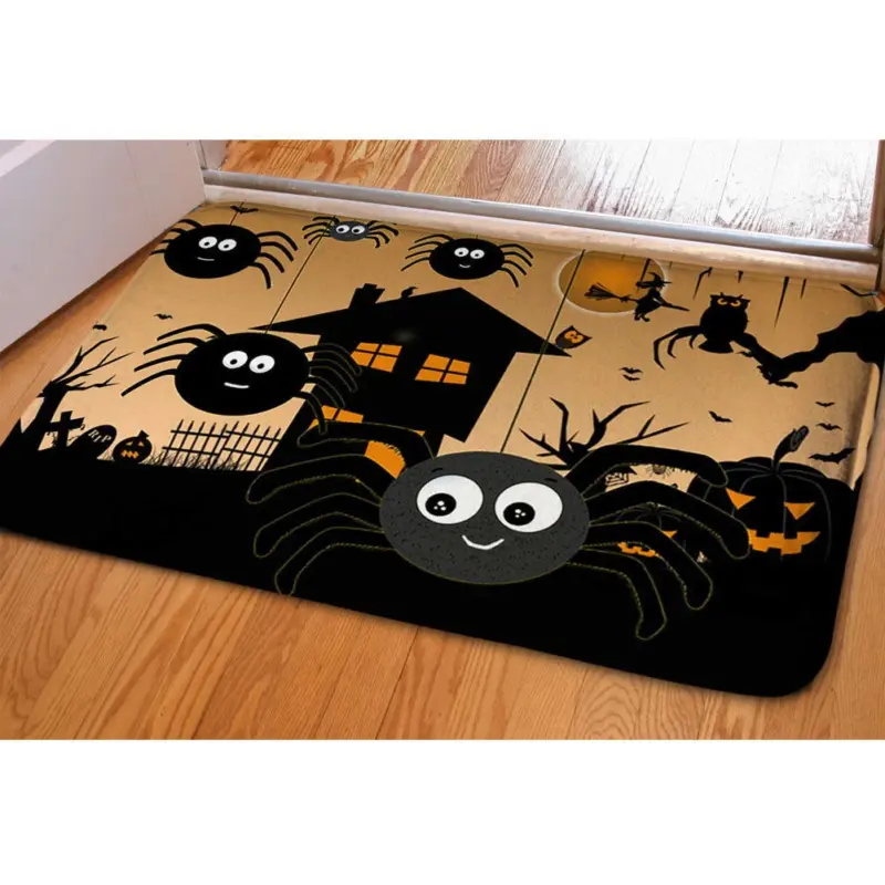 Halloween Ghost Bat Print Toilet Rug tag1