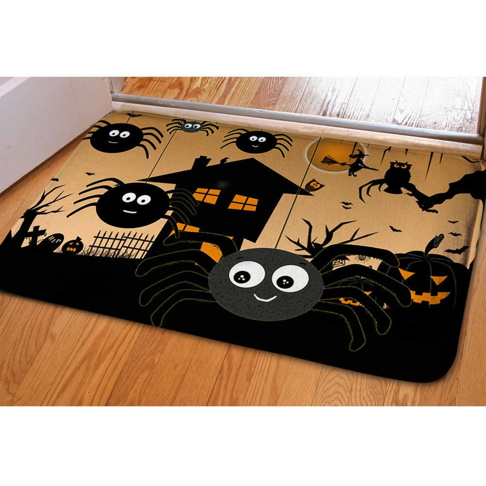 Halloween Ghost Bat Print Toilet Rug -  - #tag1#