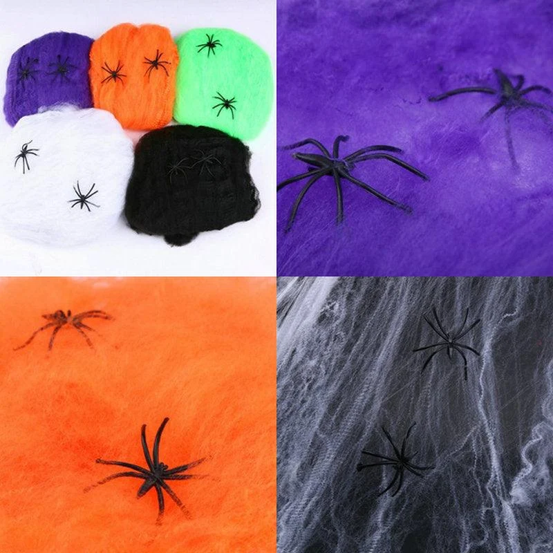 Halloween Ghost Festival Spider Cotton Haunted House Bar Scene Layout Decoration Supplies -  - #tag1#