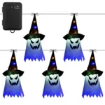 Halloween Ghost Witch Hat Hanging Light Lantern tag1
