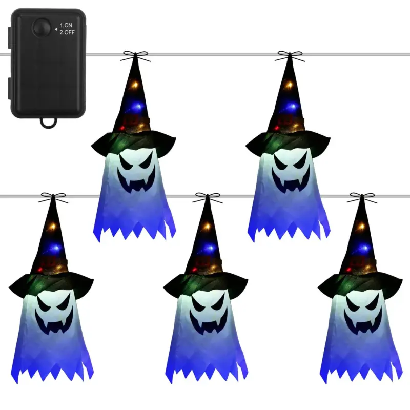 Halloween Ghost Witch Hat Hanging Light Lantern tag1