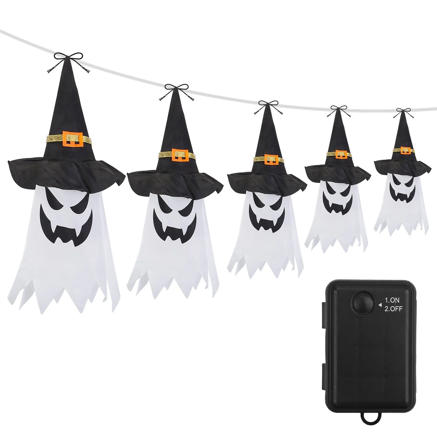 Halloween Ghost Witch Hat Hanging Light Lantern tag1