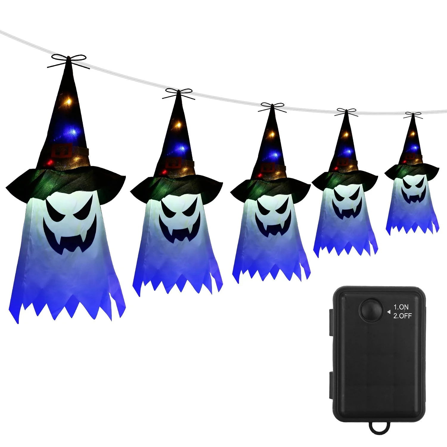 Halloween Ghost Witch Hat Hanging Light Lantern tag1