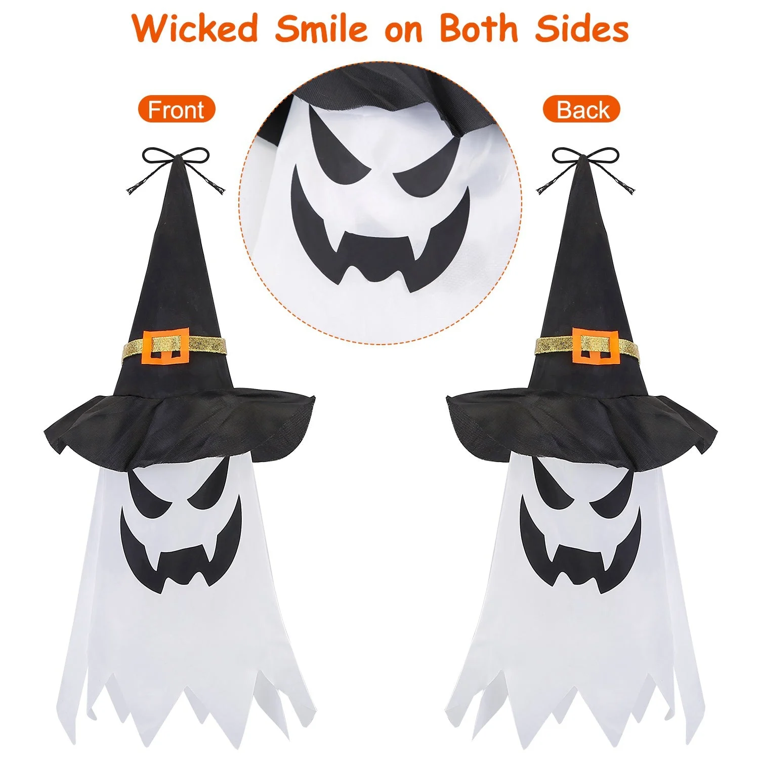 Halloween Ghost Witch Hat Hanging Light Lantern tag1