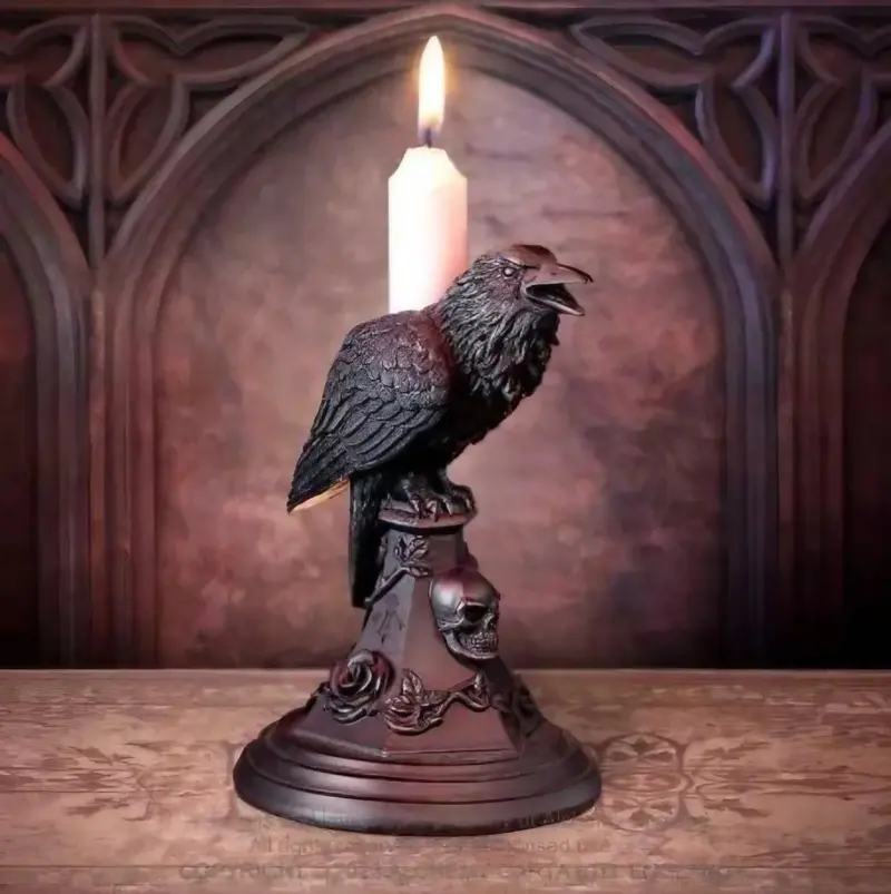 Halloween Gothic Candle Holder Ornament tag1