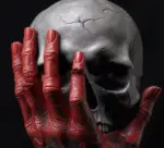 Halloween Gothic Wrist Splint Skull Resin Craft Ornament tag1