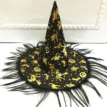 Halloween Hat Masquerade Dress Up Wizard Hat Witch Hair Witch Pumpkin Bronzing Hat tag1