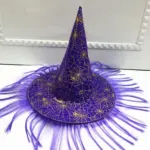 Halloween Hat Masquerade Dress Up Wizard Hat Witch Hair Witch Pumpkin Bronzing Hat tag1