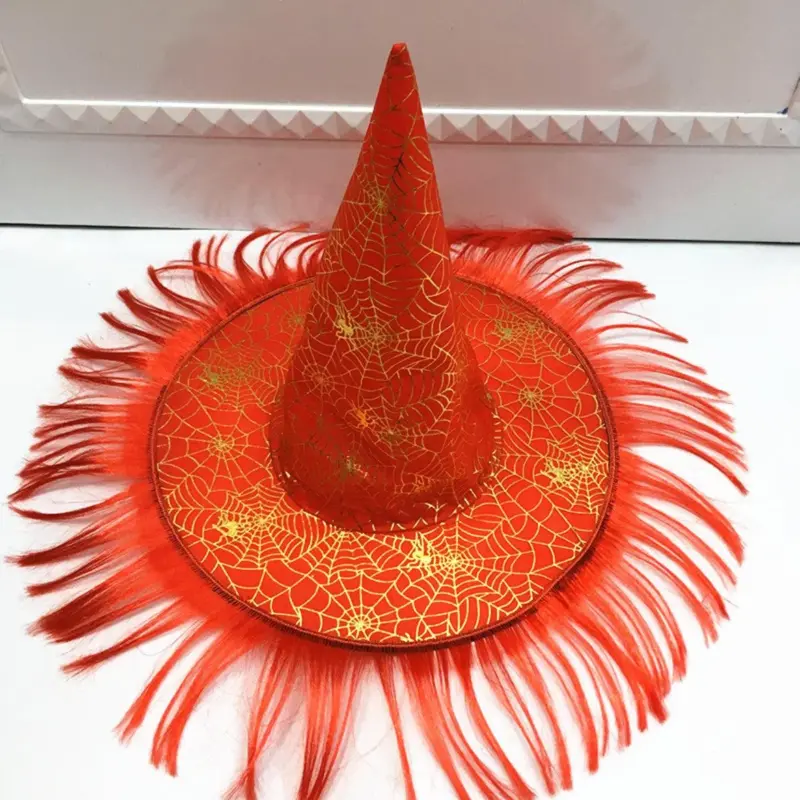 Halloween Hat Masquerade Dress Up Wizard Hat Witch Hair Witch Pumpkin Bronzing Hat tag1