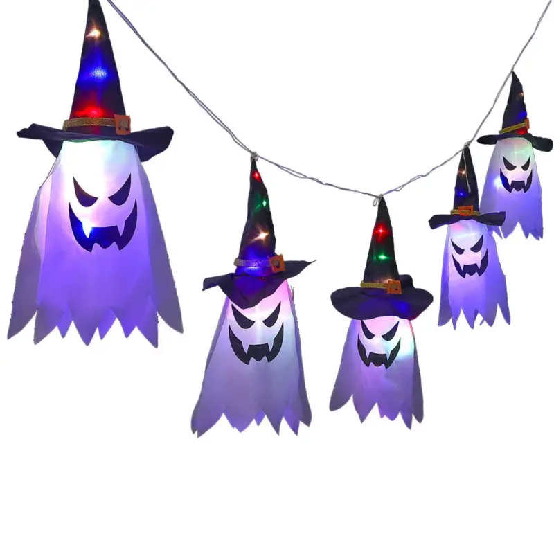 Halloween Holiday Decoration Lanterns Cloth Art Ghost Halloween String Lights tag1