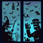Halloween Horror Black Witch Death Static Window Stickers tag1