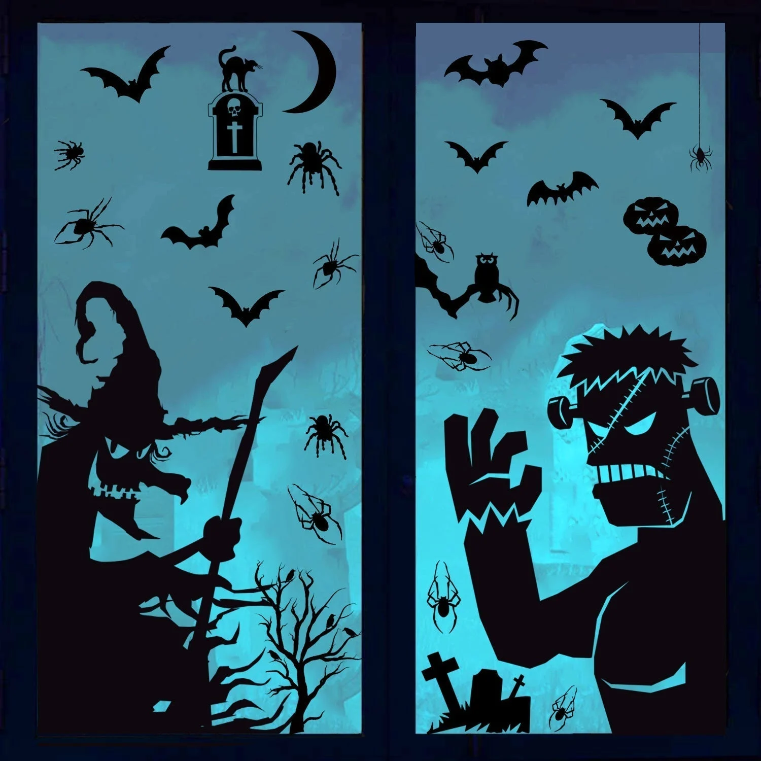 Halloween Horror Black Witch Death Static Window Stickers -  - #tag1#