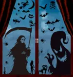 Halloween Horror Black Witch Death Static Window Stickers tag1