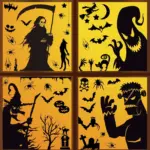 Halloween Horror Black Witch Death Static Window Stickers tag1