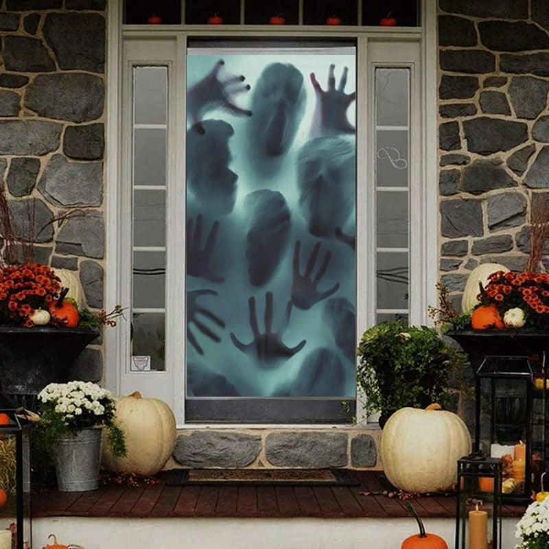 Halloween Horror Decoration Pv Ghost Bloody Hand Window Stickers -  - #tag1#