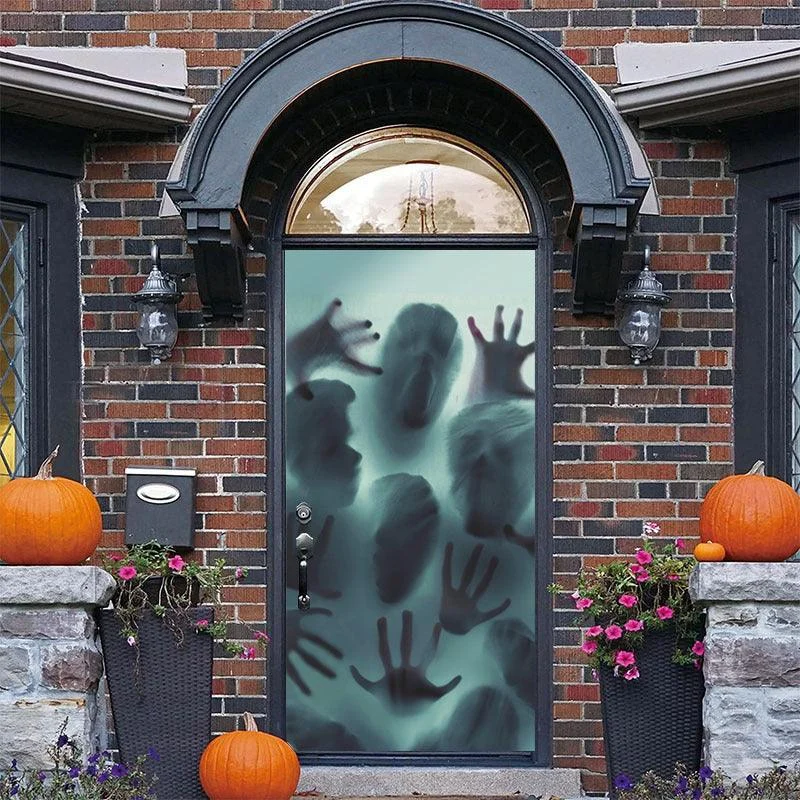 Halloween Horror Decoration Pv Ghost Bloody Hand Window Stickers -  - #tag1#