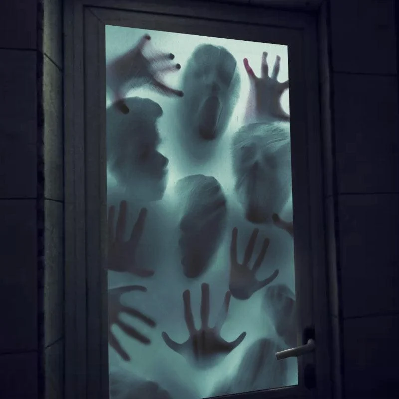 Halloween Horror Decoration Pv Ghost Bloody Hand Window Stickers -  - #tag1#