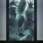 Halloween Horror Decoration Pv Ghost Bloody Hand Window Stickers tag1
