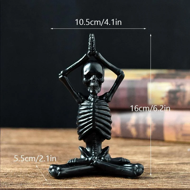 Halloween Horror Desktop Decoration Resin Ornaments Feature Modeling Yoga Skull Skeleton -  - #tag1#