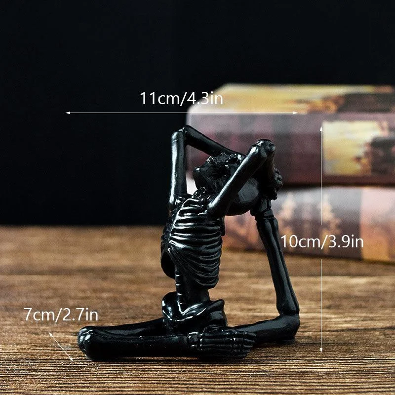 Halloween Horror Desktop Decoration Resin Ornaments Feature Modeling Yoga Skull Skeleton -  - #tag1#