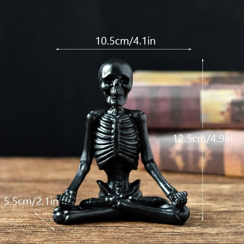 Halloween Horror Desktop Decoration Resin Ornaments Feature Modeling Yoga Skull Skeleton -  - #tag1#