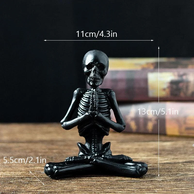 Halloween Horror Desktop Decoration Resin Ornaments Feature Modeling Yoga Skull Skeleton -  - #tag1#