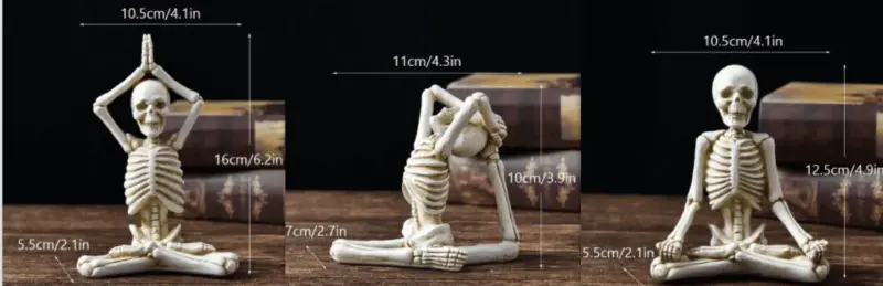 Halloween Horror Desktop Decoration Resin Ornaments Feature Modeling Yoga Skull Skeleton tag1