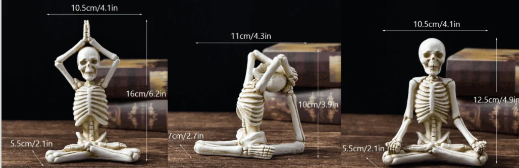 Halloween Horror Desktop Decoration Resin Ornaments Feature Modeling Yoga Skull Skeleton -  - #tag1#