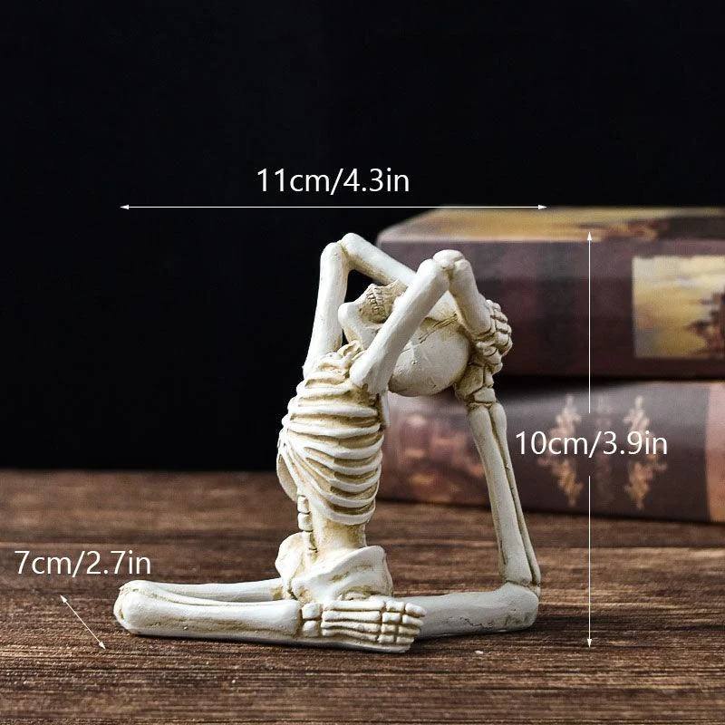 Halloween Horror Desktop Decoration Resin Ornaments Feature Modeling Yoga Skull Skeleton -  - #tag1#