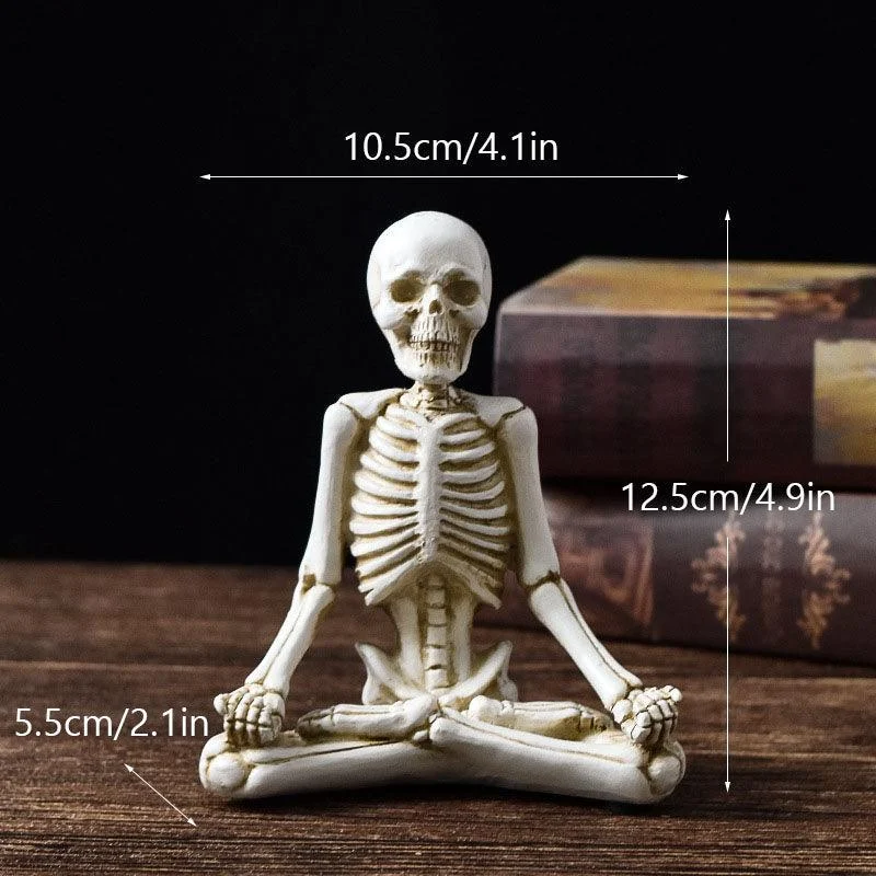 Halloween Horror Desktop Decoration Resin Ornaments Feature Modeling Yoga Skull Skeleton -  - #tag1#