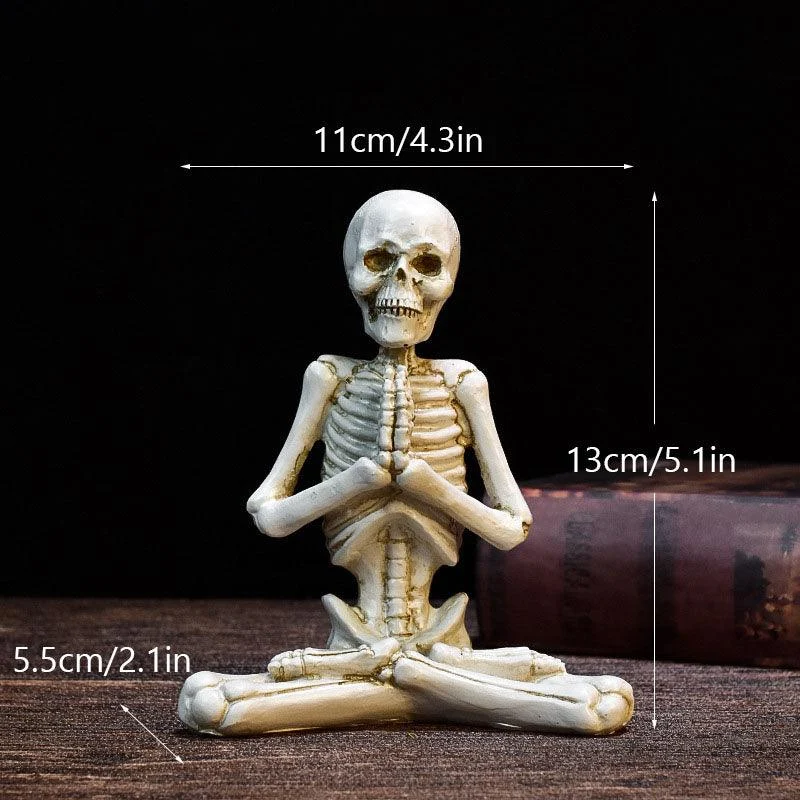 Halloween Horror Desktop Decoration Resin Ornaments Feature Modeling Yoga Skull Skeleton -  - #tag1#