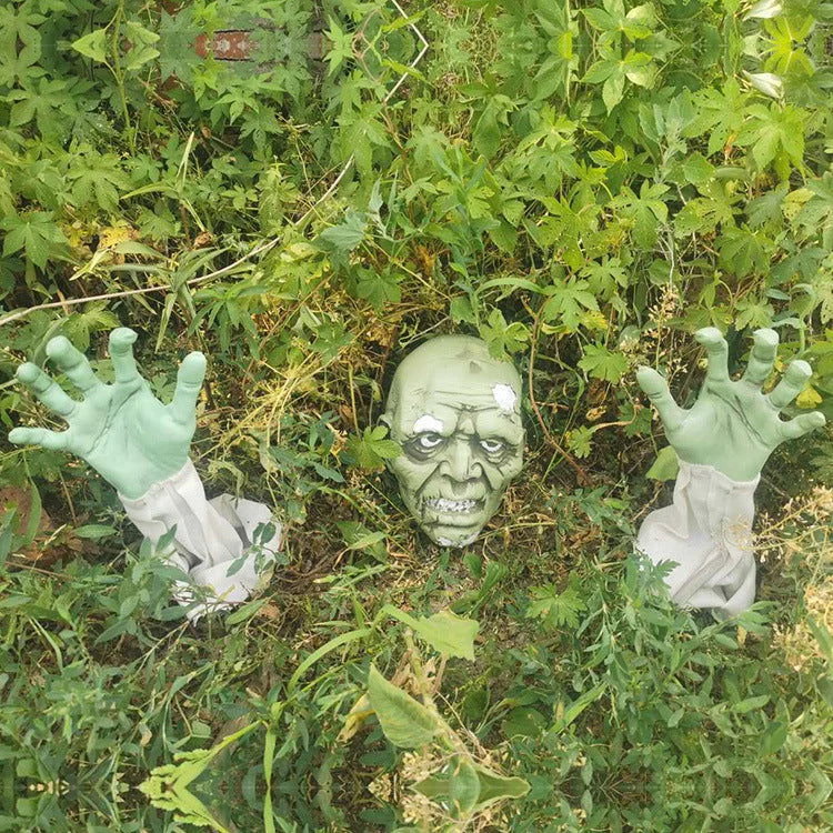 Halloween Horror Skull Head Gloves Three-piece Resin Latex Decoration -  - #tag1#