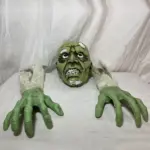 Halloween Horror Skull Head Gloves Three piece Resin Latex Decoration tag1