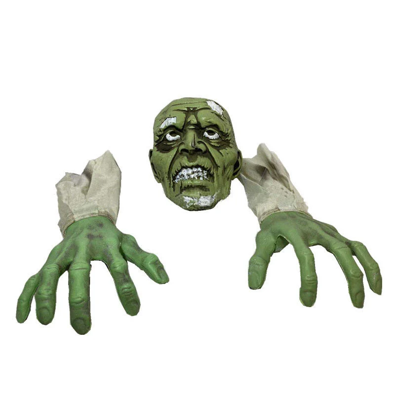 Halloween Horror Skull Head Gloves Three-piece Resin Latex Decoration -  - #tag1#