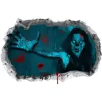 Halloween Horror Woman Bloody Handprint Decorative Wall Sticker tag1