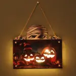 Halloween House Sign Ambient Night Light tag1