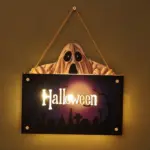 Halloween House Sign Ambient Night Light tag1