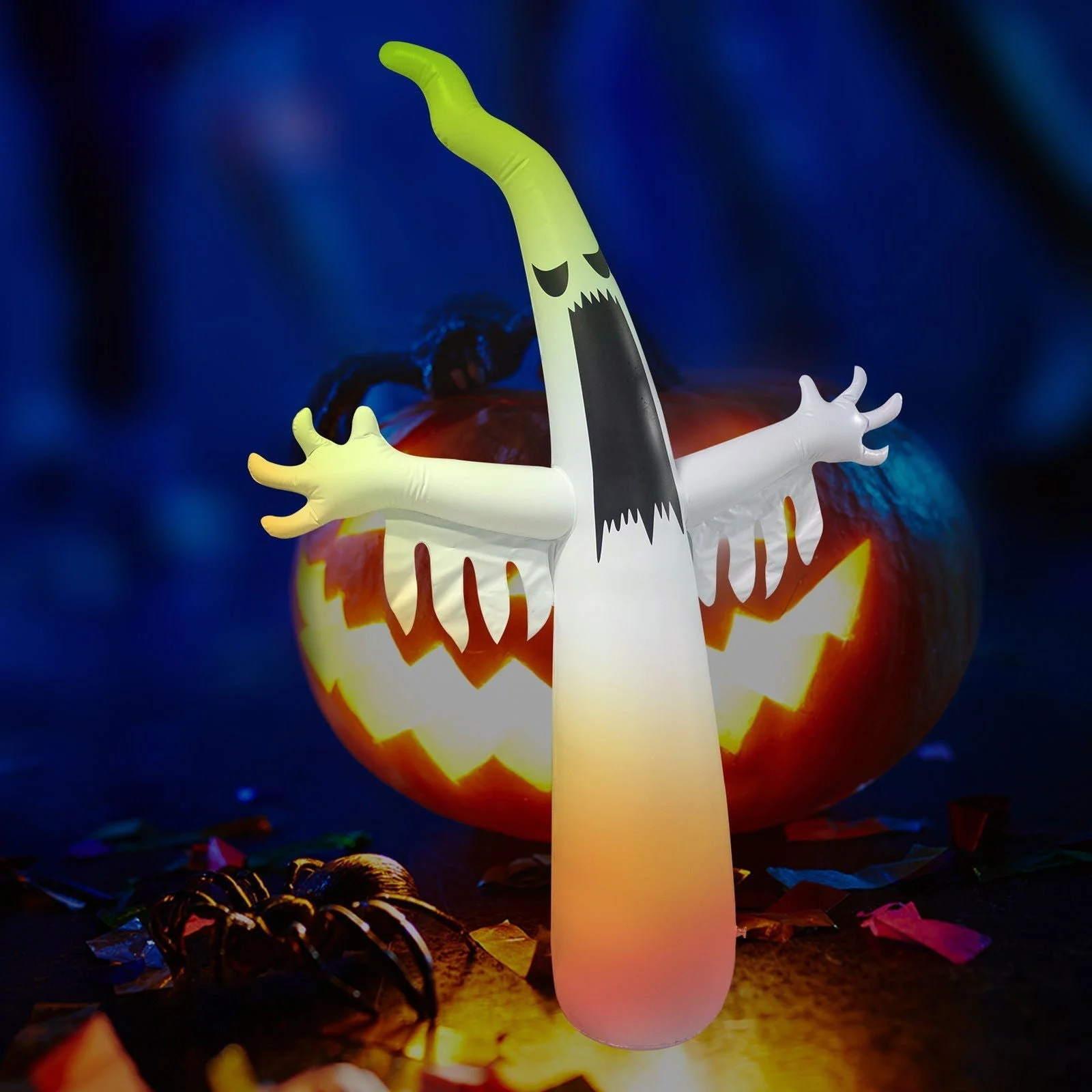 Halloween Inflatable Ghost Tumbler Ghost Festival Outdoor Scene Decoration Props Built-in LED Lights -  - #tag1#