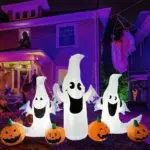 Halloween Inflatable Ghost With Pumpkin Slices Outdoor Holiday Decorations tag1