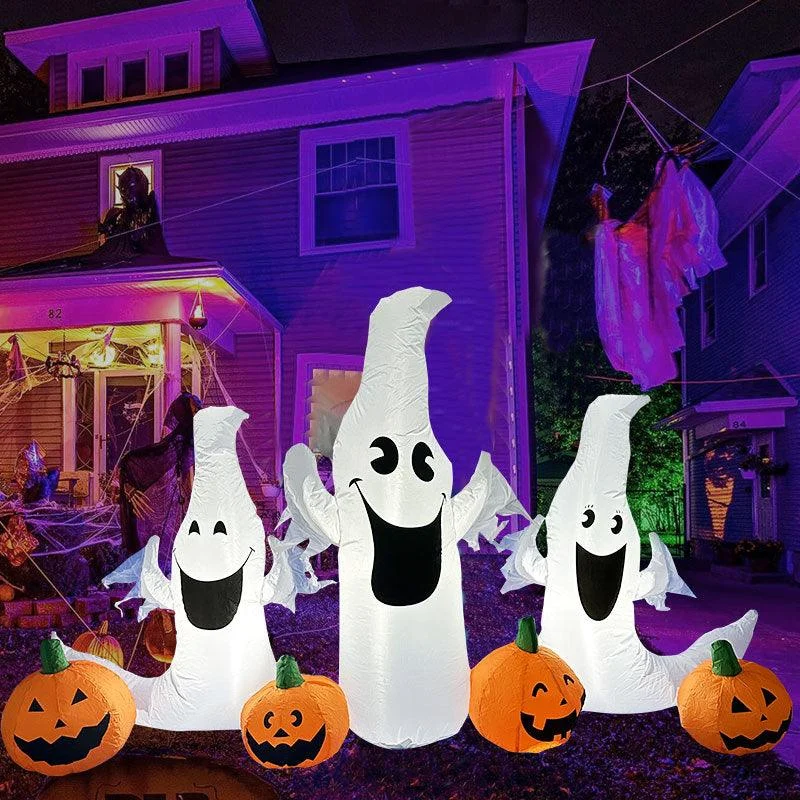 Halloween Inflatable Ghost With Pumpkin Slices Outdoor Holiday Decorations -  - #tag1#