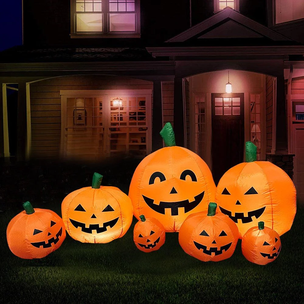 Halloween Inflatable Ghost With Pumpkin Slices Outdoor Holiday Decorations -  - #tag1#
