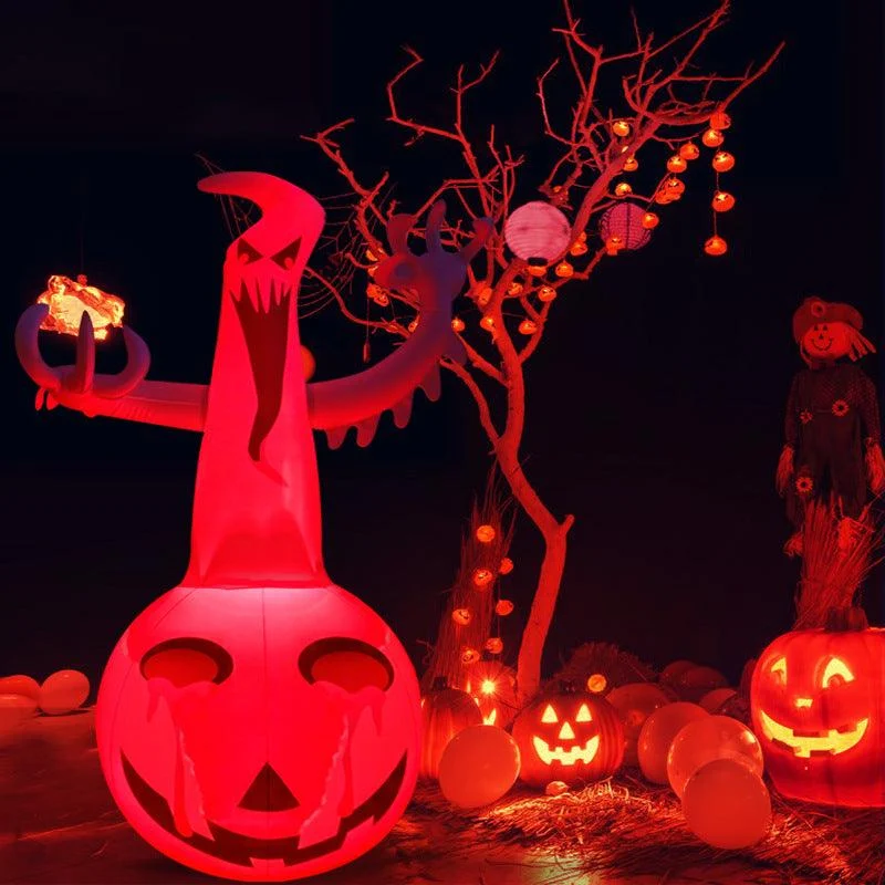 Halloween Inflatable Pumpkin Ghost Decorations Color Light -  - #tag1#