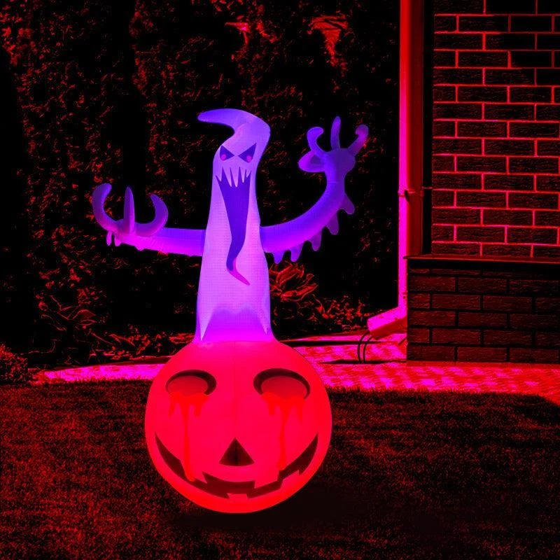 Halloween Inflatable Pumpkin Ghost Decorations Color Light -  - #tag1#