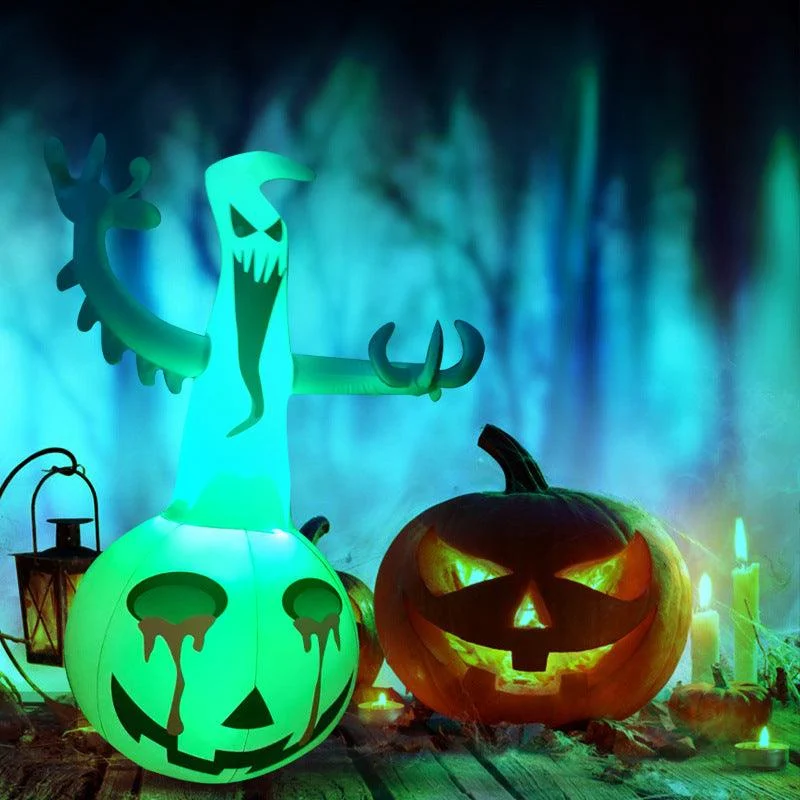 Halloween Inflatable Pumpkin Ghost Decorations Color Light -  - #tag1#