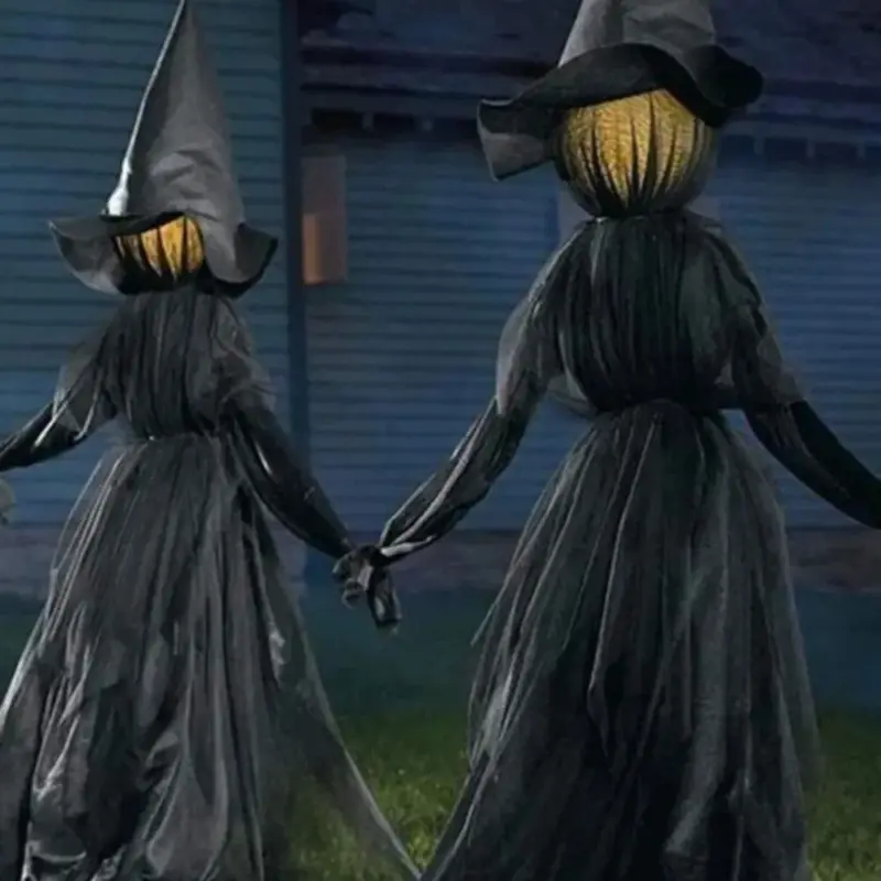 Halloween Inflatables Three Witches Light Up Witches Decoration with Stakes tag1