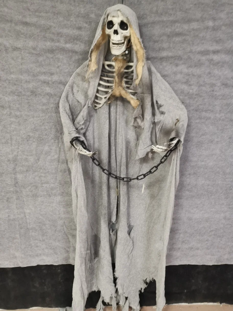 Halloween Iron Chain With Sternum Skull Decoration Props -  - #tag1#