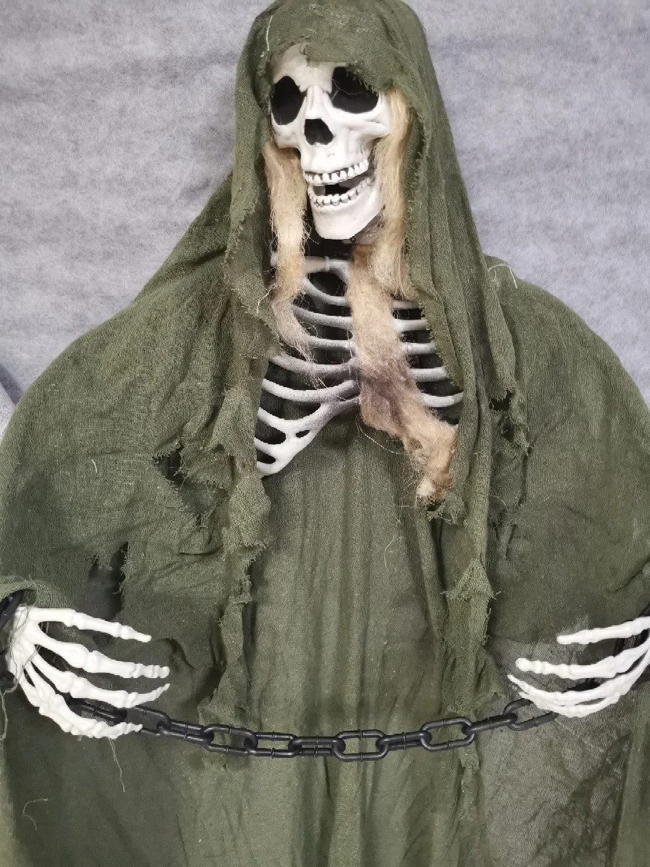 Halloween Iron Chain With Sternum Skull Decoration Props -  - #tag1#