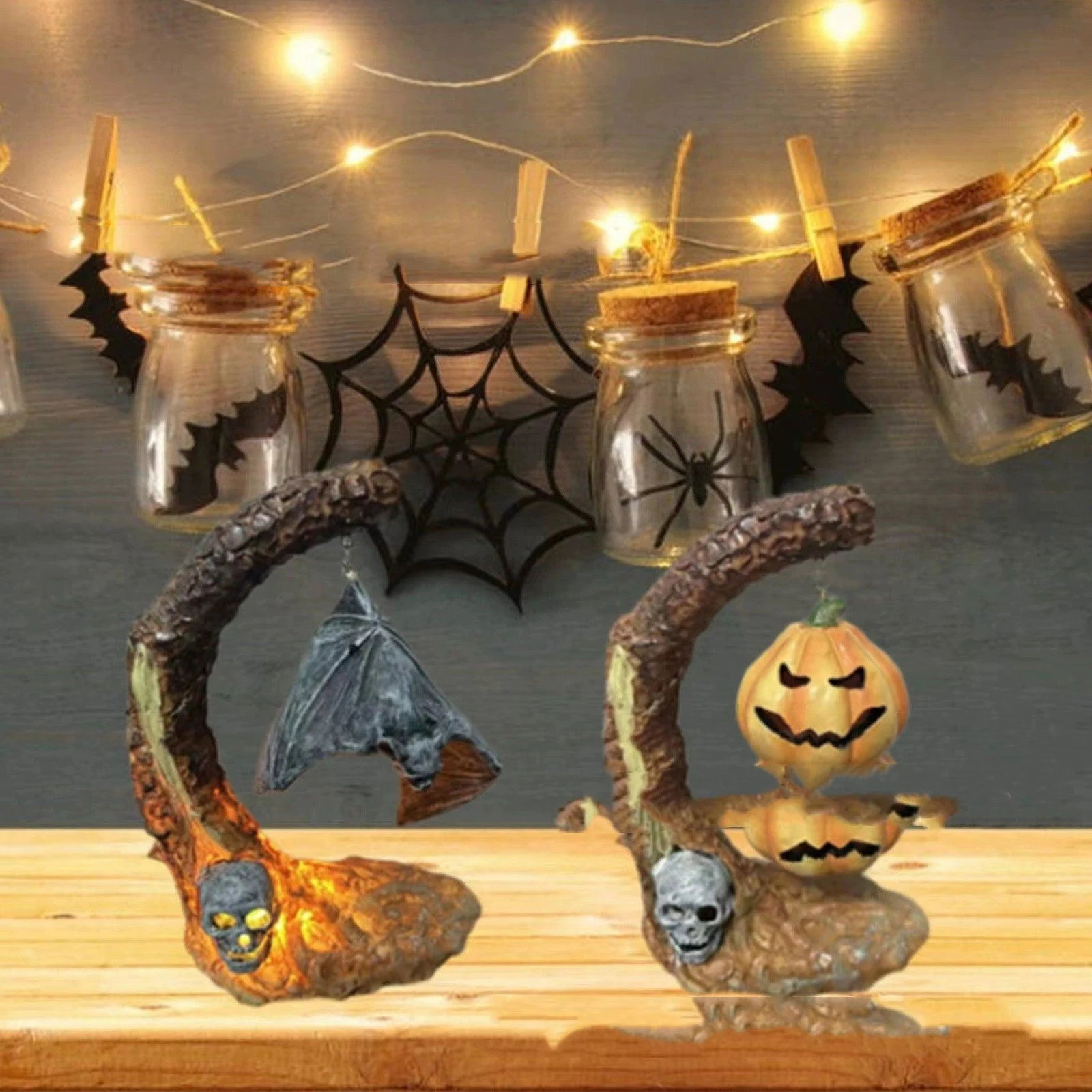 Halloween Jack-o-lantern Atmosphere Bat Resin Ornament -  - #tag1#